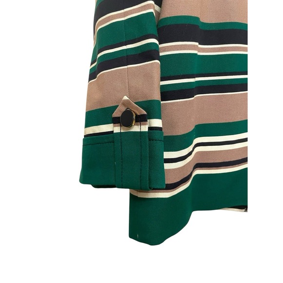 Talbots Striped Blazer Jacket‎ Women Size 12 Tan Green Blue 4 Button Career - Picture 6 of 7
